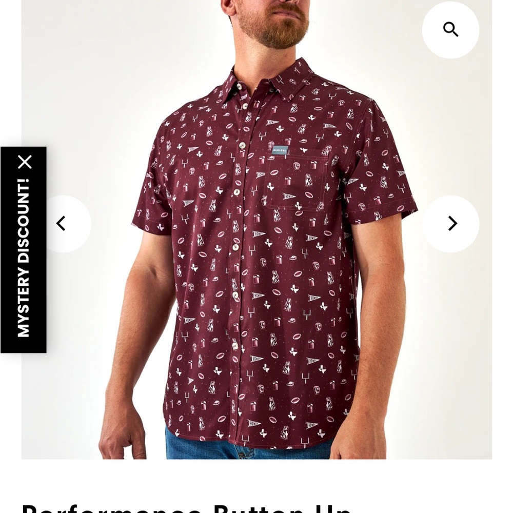 BURLEBO Men's Maroon Patterned Casual Shirt